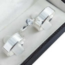 Par de Alianças 7mm em Prata 950 com Anel Solitário - Vogue