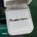 Par de Alianças 2mm de Prata 950 com Anel Solitário - Viena