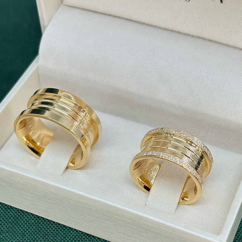 Par de Alianças 10mm Banhadas a Ouro 18k - Auriah