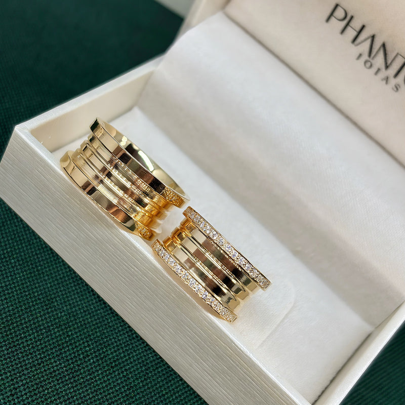 Par de Alianças 10mm Banhadas a Ouro 18k - Auriah