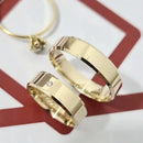 Par de Alianças 5mm Banhada a Ouro 18k com Anel Solitário - Ayla