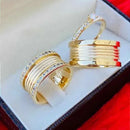 Par de Alianças 10mm Banhada a Ouro 18k com Anel Solitário Cravejado - Bravon