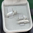 Par de Alianças 2,5mm em Prata 950 com Anel Solitário - Europa