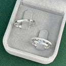 Par de Alianças 2,5mm em Prata 950 com Anel Solitário - Margarida