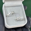 Par de Alianças 2,5mm em Prata 950 com Anel Solitário - Margarida