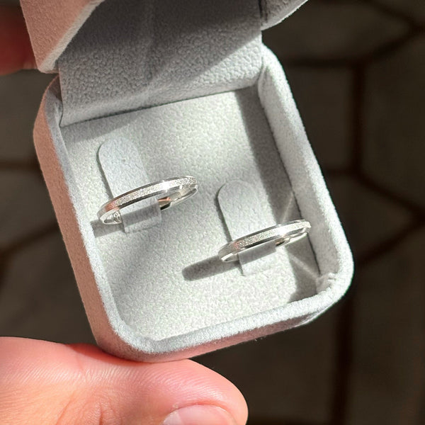 (Pronta Entrega) Par de Alianças 2,5mm em Prata 950 - Pristino