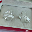 Par de Alianças 4mm de Prata 950 com Anel Solitário - Viatrix