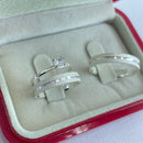 Par de Alianças 4mm de Prata 950 com Anel Solitário - Viatrix