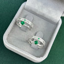 Par de Alianças 3mm em Prata 950 com Dois Anéis Solitários - Tera