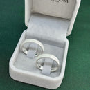 Par de Alianças 4mm em Prata 950 - Diamantadas