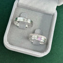 Par de Alianças 4mm de Prata 950 com Anel Solitário - Genevieve II