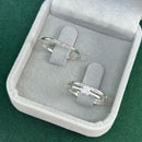 Par de Alianças 1,5mm em Prata 950 com Anel Solitário - Athena