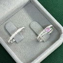 Par de Alianças 2mm em Prata 950 com Anel Solitário - Constantine