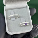 Par de Alianças 2mm em Prata 950 com Anel Solitário - Constantine