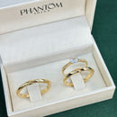 Par de Alianças 2,5mm Banhada a Ouro 18k com Anel Solitário Cravejado - Tansy