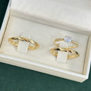 Par de Alianças 2,5mm Banhada a Ouro 18k com Anel Solitário Cravejado - Tansy