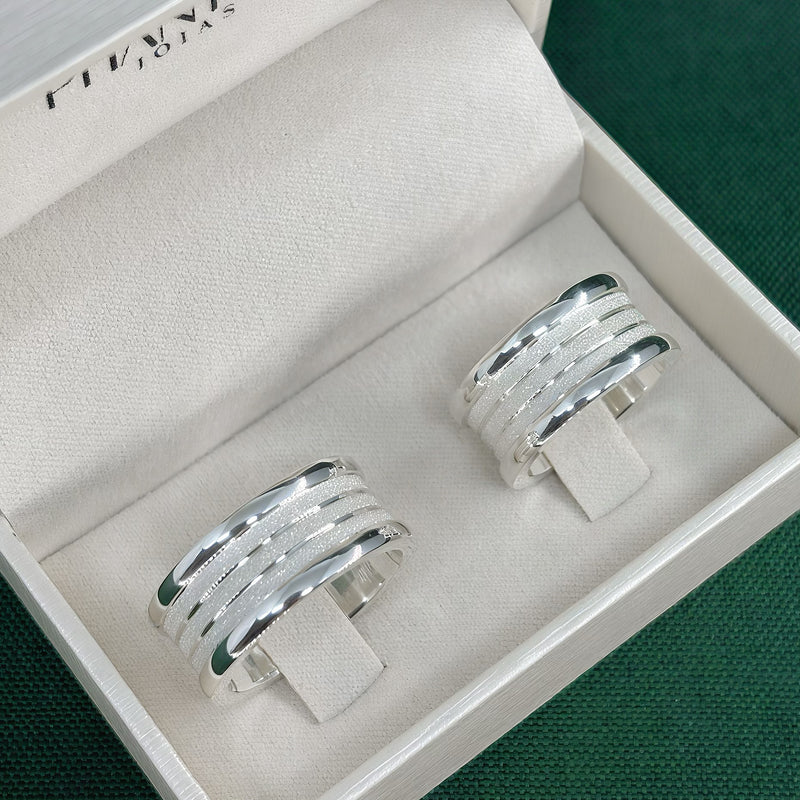 Par de Alianças 10mm de Prata 950 - Imperio