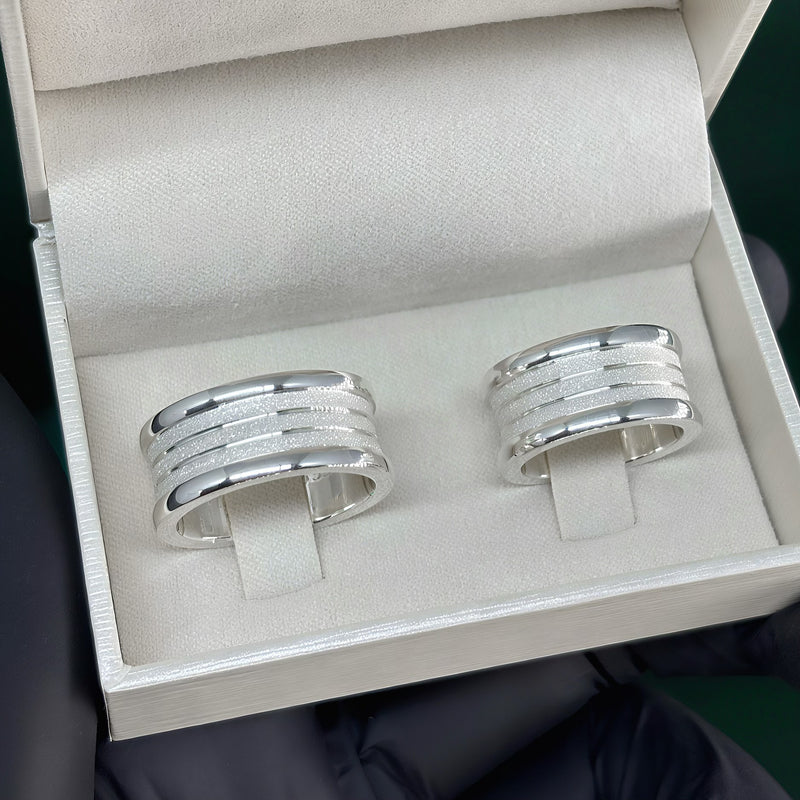 Par de Alianças 10mm de Prata 950 - Imperio