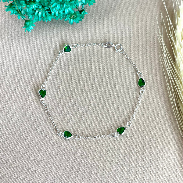 Pulseira Pontos de Luz Coração (Verde)