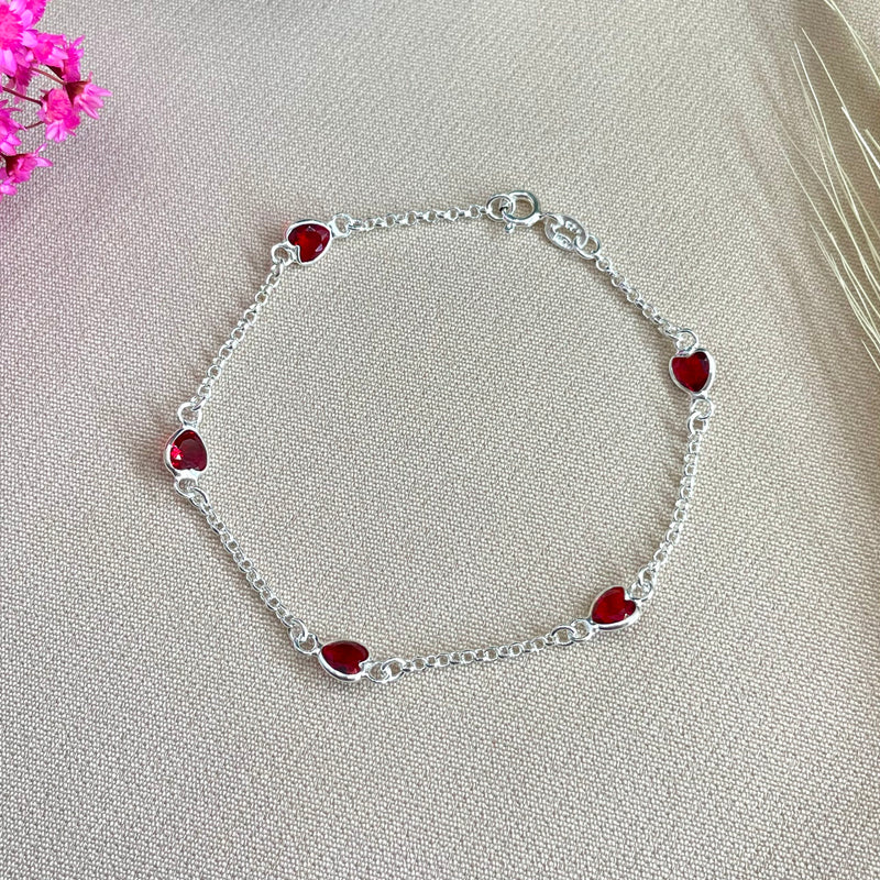 Pulseira Pontos de Luz Coração (Vermelho)