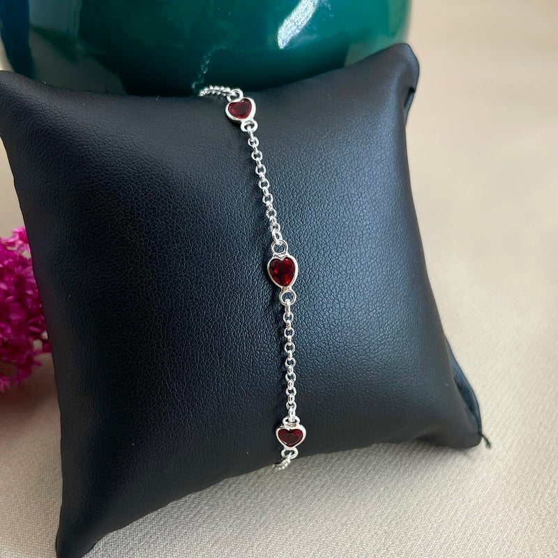 Pulseira Pontos de Luz Coração (Vermelho)