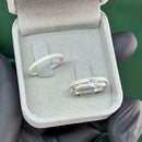 Par de Alianças 2mm em Prata 950 com Anel Solitário - Caprice