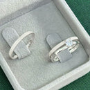 Par de Alianças 2mm em Prata 950 com Anel Solitário - Caprice