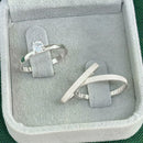 Par de Alianças 2mm em Prata 950 com Anel Solitário - Caprice