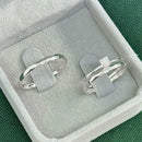 Par de Alianças 2mm em Prata 950 com Anel Solitário - Classic