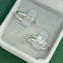 Par de Alianças 2mm em Prata 950 com Anel Solitário - Classic