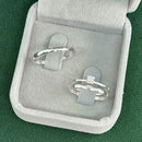 Par de Alianças 2mm em Prata 950 com Anel Solitário - Classic