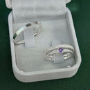 Par de Alianças 2,5mm de Prata 950 com Anel Solitário Cravejado - Viora