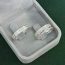 Par de Alianças 4mm em Prata 950 com Anel Solitário Cravejado - Aurion