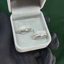 Par de Alianças 4mm em Prata 950 com Anel Solitário Cravejado - Aurion