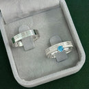 Par de Alianças 4mm de Prata 950 com Anel Solitário - Prestígio