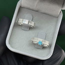 Par de Alianças 4mm de Prata 950 com Anel Solitário - Prestígio