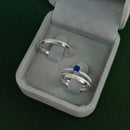 Par de Alianças 2,5mm em Prata 950 com Anel Solitário Cravejado - Avelino