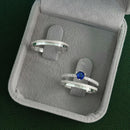 Par de Alianças 2,5mm em Prata 950 com Anel Solitário Cravejado - Avelino