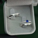 Par de Alianças 2,5mm em Prata 950 com Anel Solitário Cravejado - Avelino