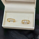 Par de Alianças 3mm Banhada a Ouro 18k com Anel Solitário Cravejado - Aryel