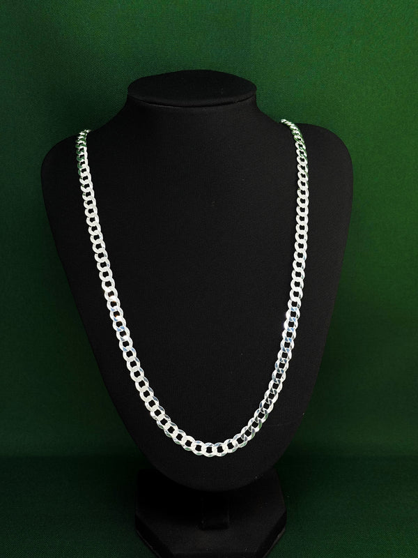 Corrente 1x1 7mm 70cm em Prata Italiana 925