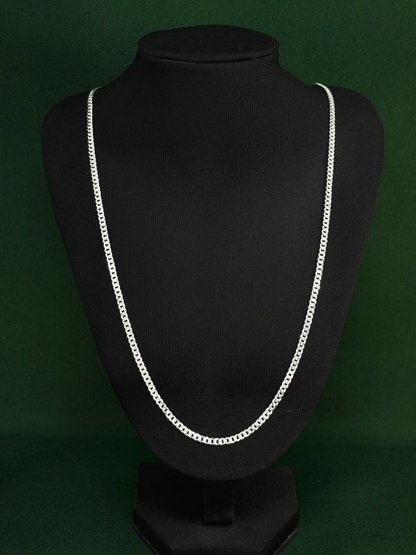 Corrente 1x1 3,2mm 70cm em Prata Italiana 925