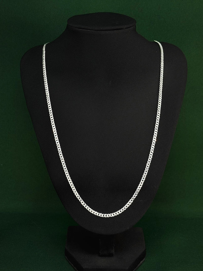 Corrente 1x1 3,2mm 70cm em Prata Italiana 925