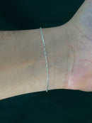 Pulseira Cadeado Palito 1,2mm em Prata Italiana 925