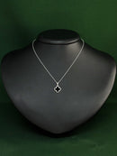 Colar Cadeado 45cm com Pingente Trevo em Prata Italiana 925