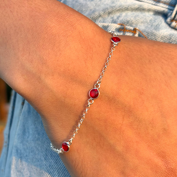 Pulseira Pontos de Luz (Vermelho)