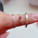 Par de Alianças 2mm de Prata 950 com Anel Solitário - Rosalia