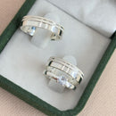 Par de Alianças 5mm de Prata 950 com Anel Solitário - Eminentis