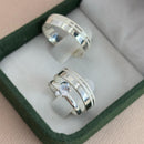 Par de Alianças 5mm de Prata 950 com Anel Solitário - Eminentis