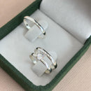 Par de Alianças 2mm em Prata 950 com Anel Solitário - Imperia